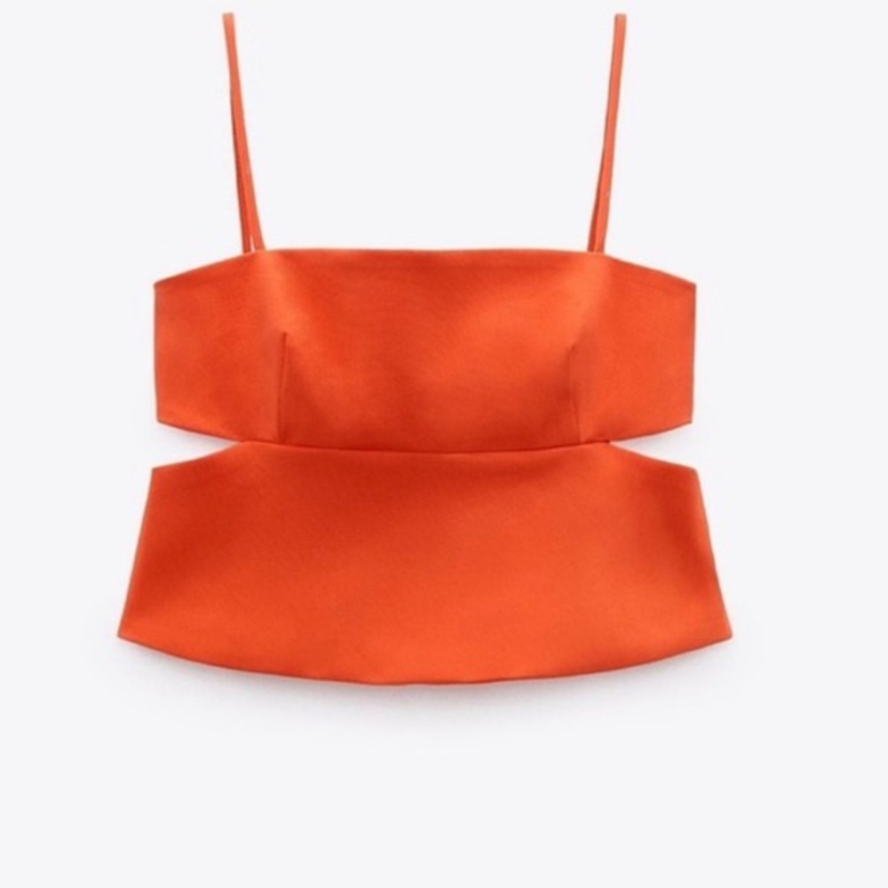 Zara Orange cut out crop tank